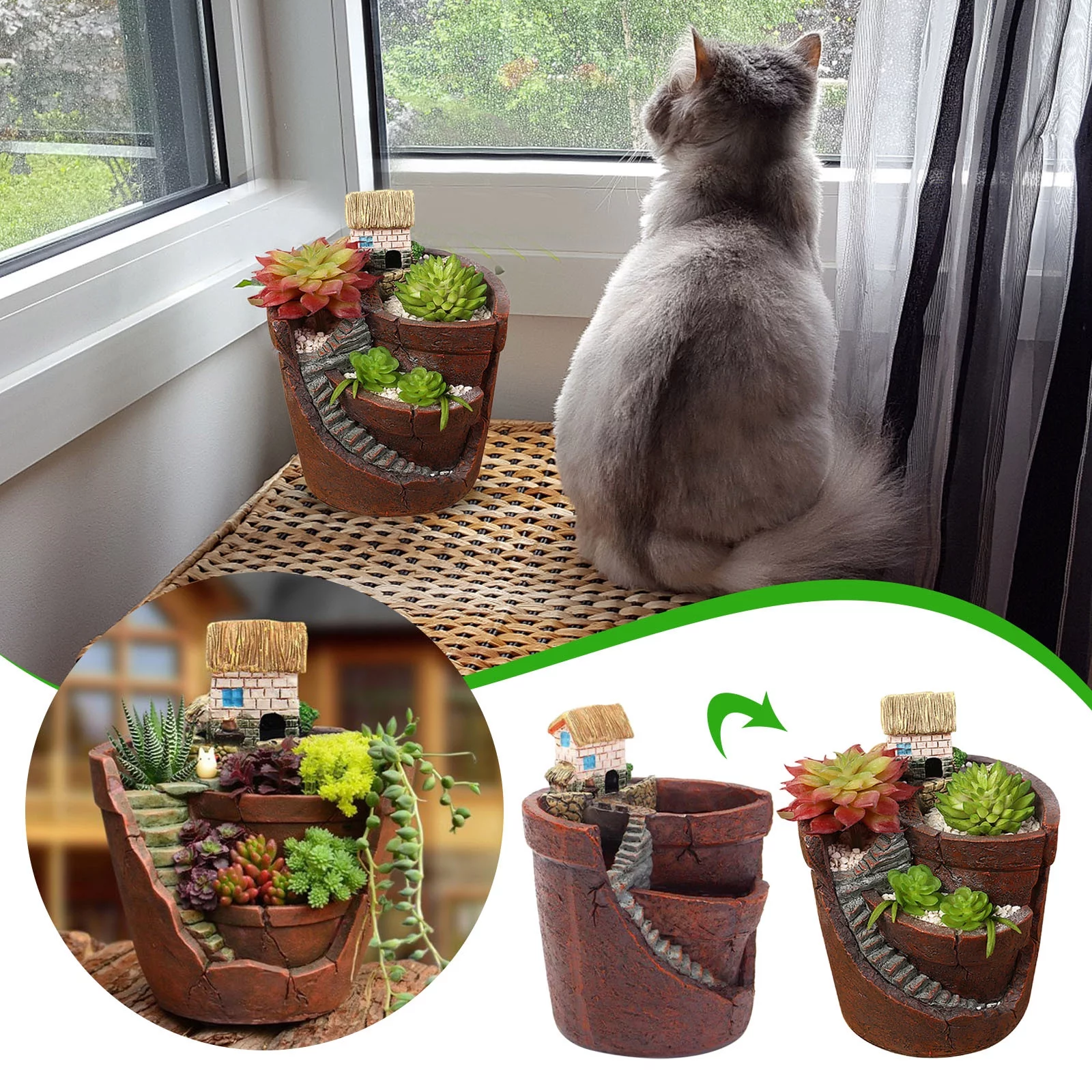 LLQkigsxse Flower Baskets for Porch Creative Pot For Succulent Flower Pot DIY Mini Garde Flower Pot Womens Gifts For Birthday