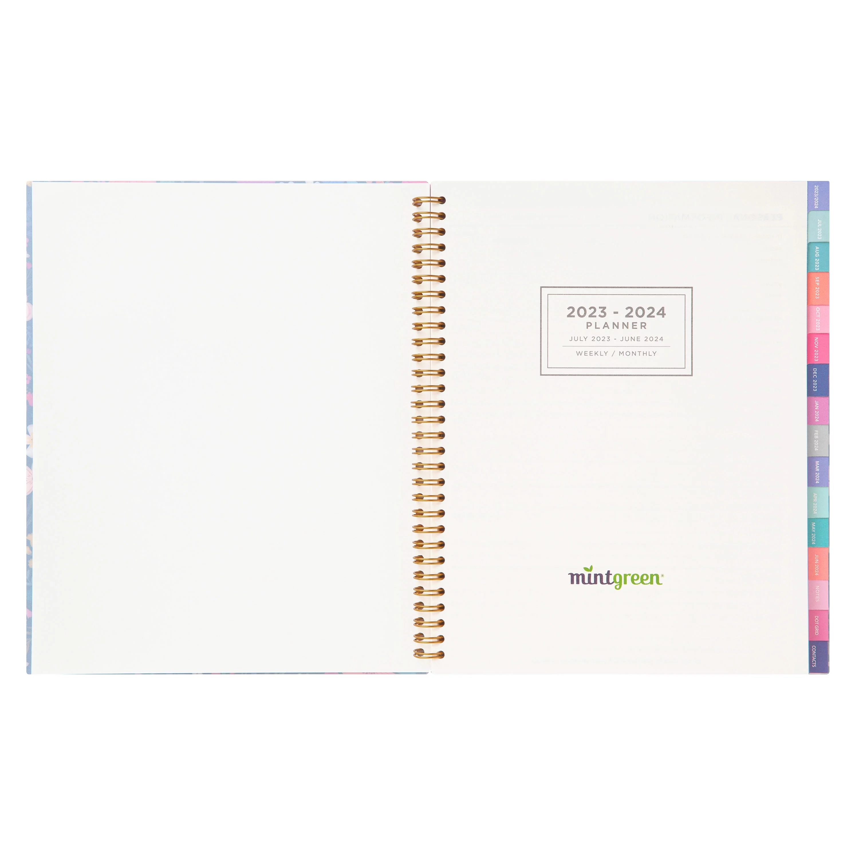 2023-2024 Mintgreen Weekly/Monthly Spiral Planner, 9