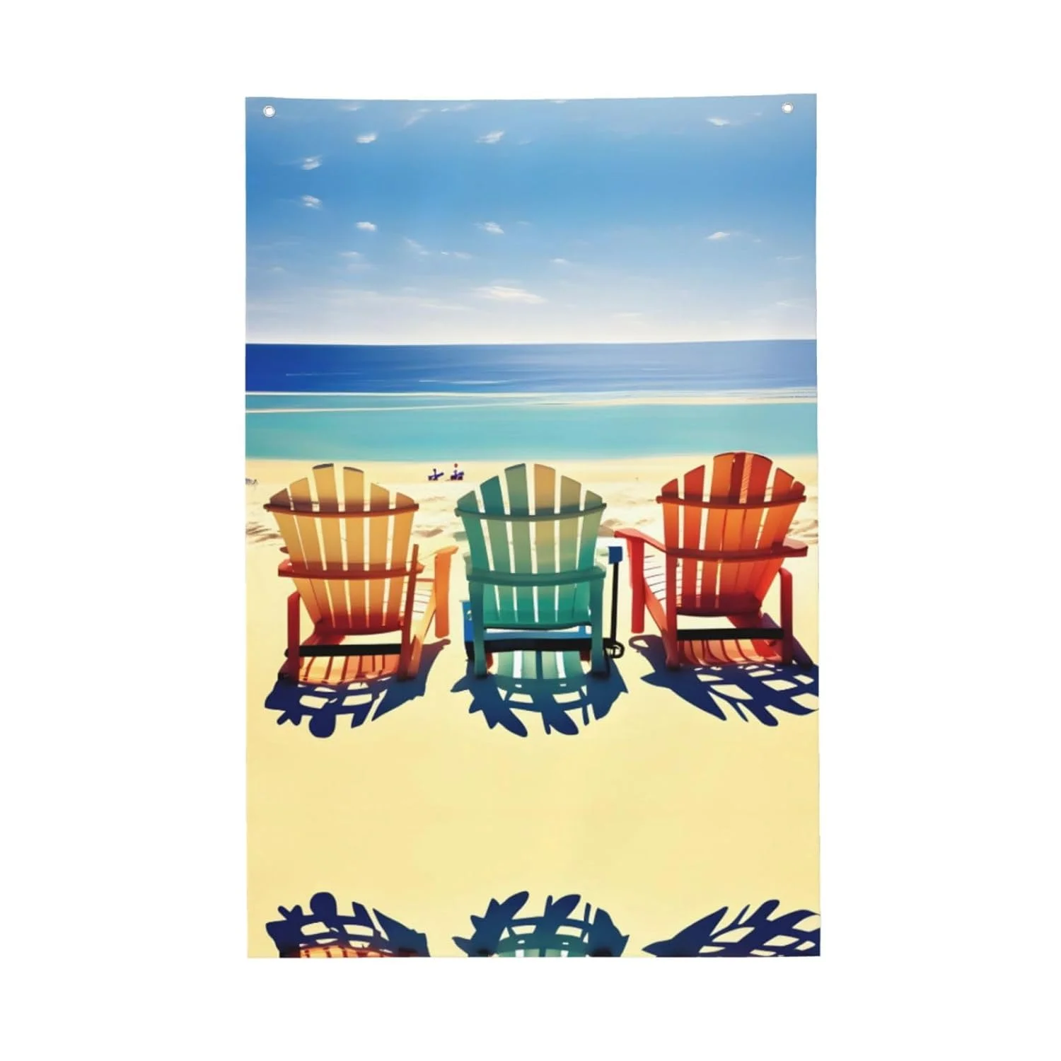 Beach Scene With Chairs Garden Flag Vertical Double Sided Flags Rustic Farmhouse Yard Outdoor Decoration