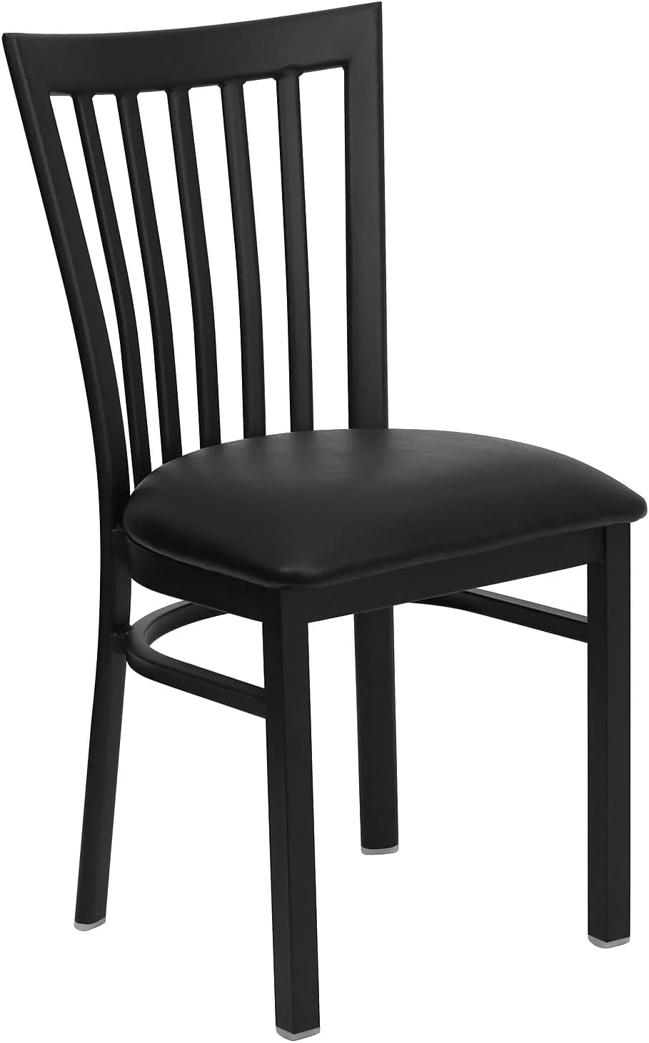 OUWI 2 Pack HERCULES Series Black School House Back Metal Restaurant Chair - Black Vinyl Seat