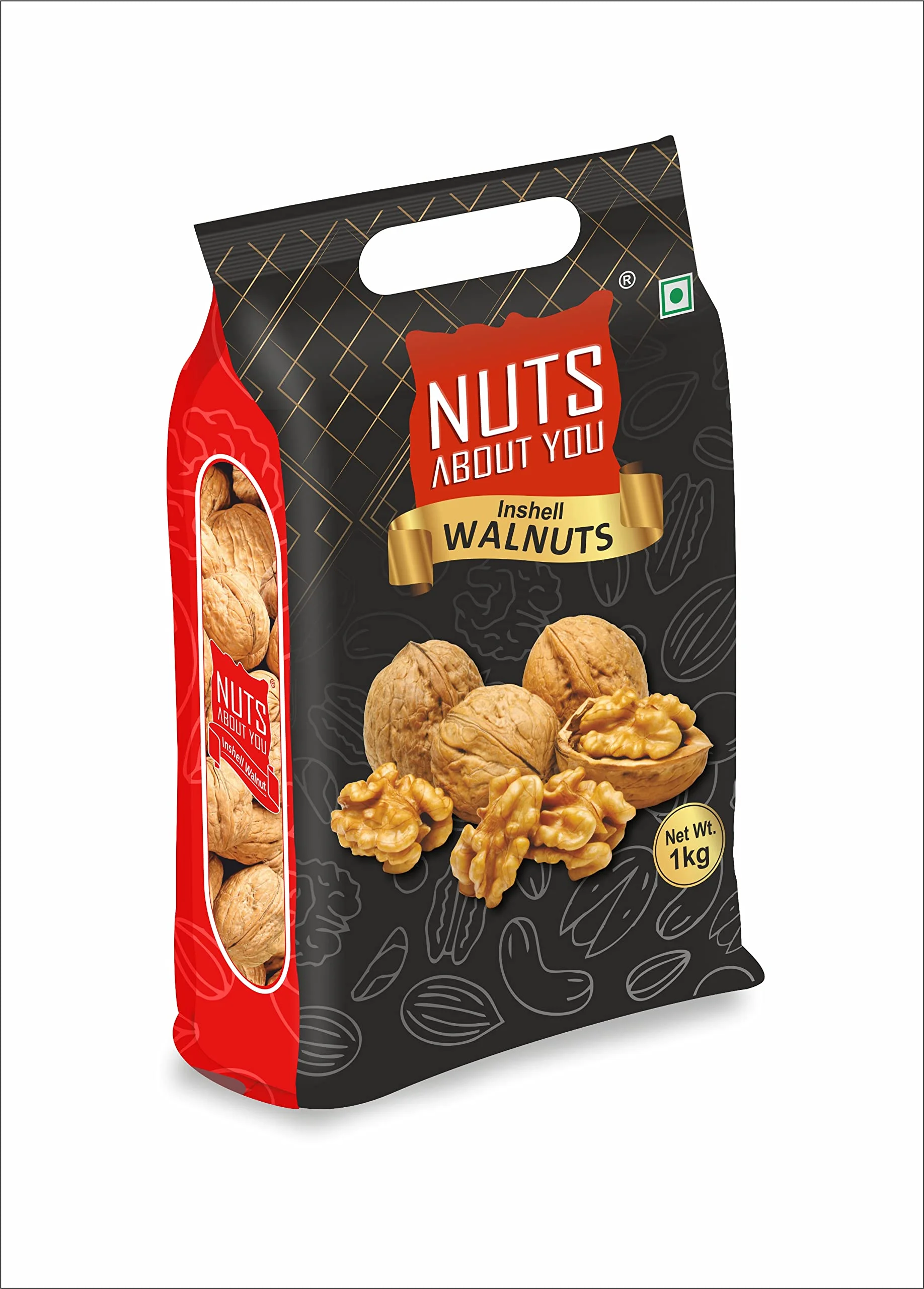 Nuts About You Walnut Inshell, 1 Kg| Jumbo Size | 100% Natural | Premium | Akhrot Sabut