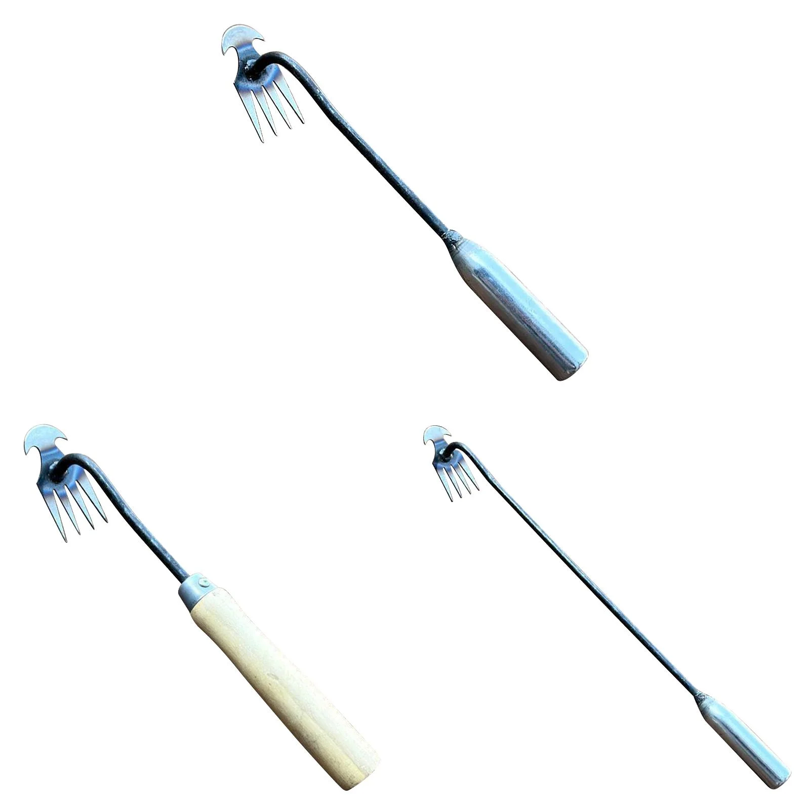 Hoe Weeding Artifact Rooting Weeding Tools Gardening Weeding Rake Steel Farm Tools Small Hoe Loose Soil Digging Wild Vegetables *3PCS