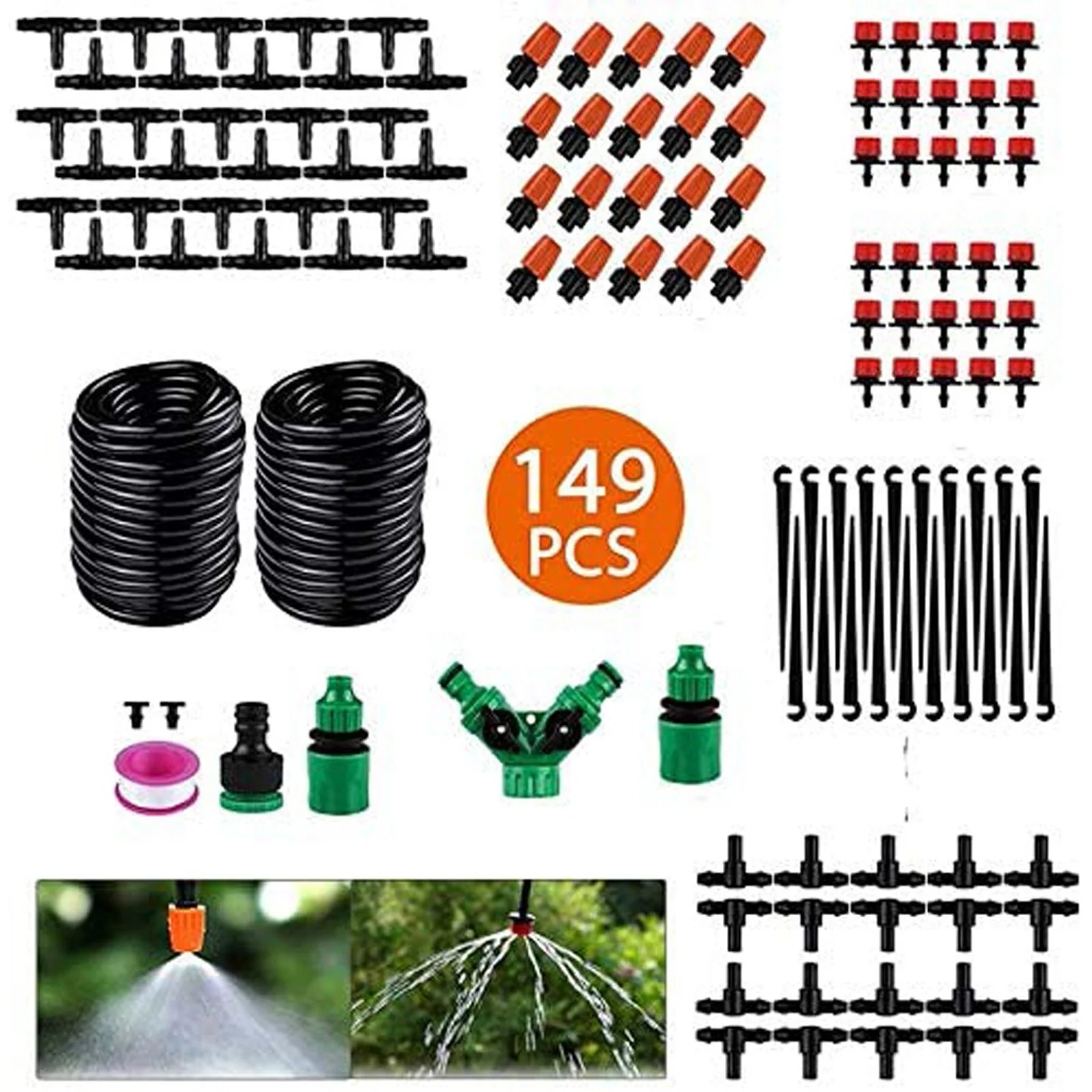 Irrigation System Kit Kit Garden Timer Tubing Hose Watering Kits