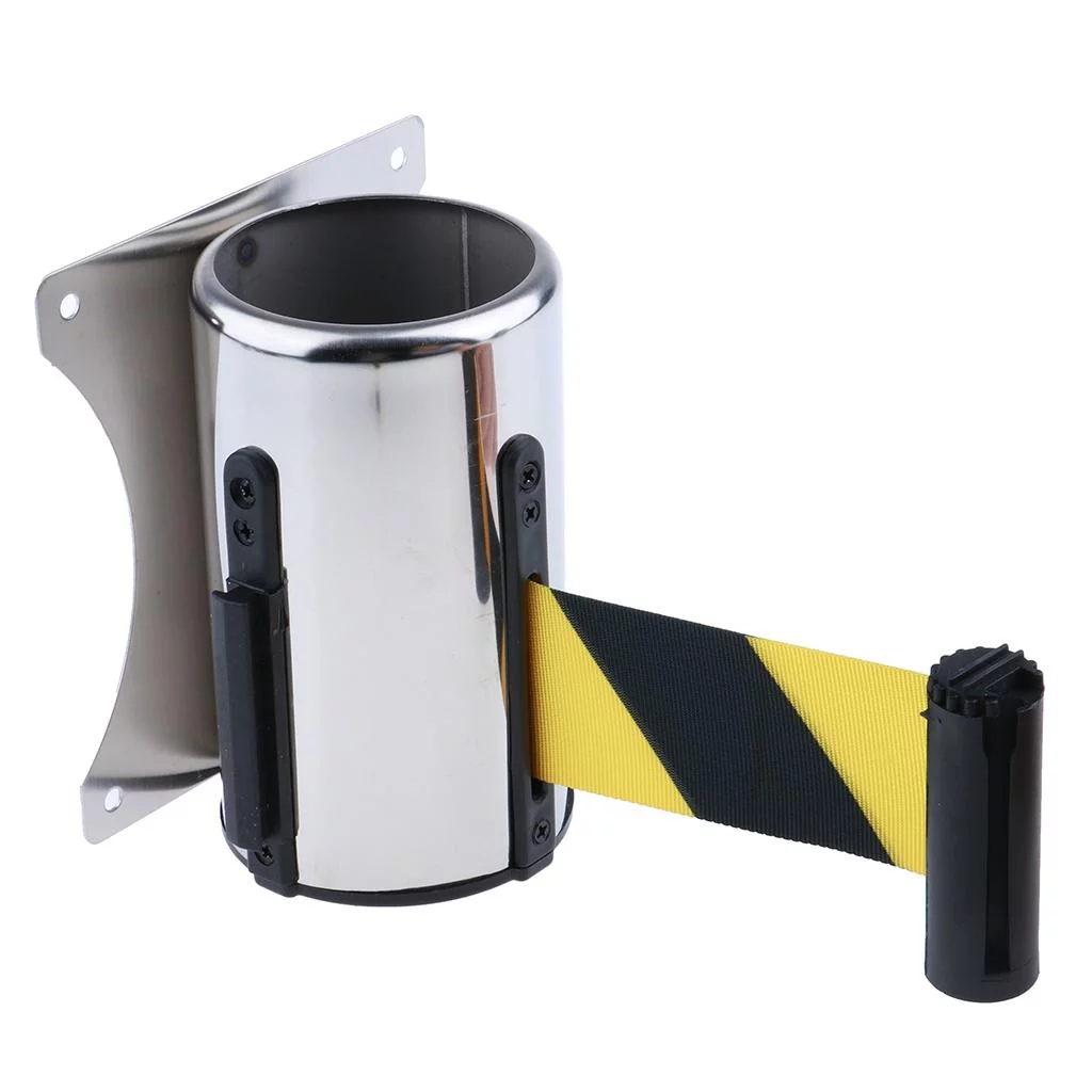 2pcs Queue Barrier Belt Stainless Steel Crowd Control Playground Retractable