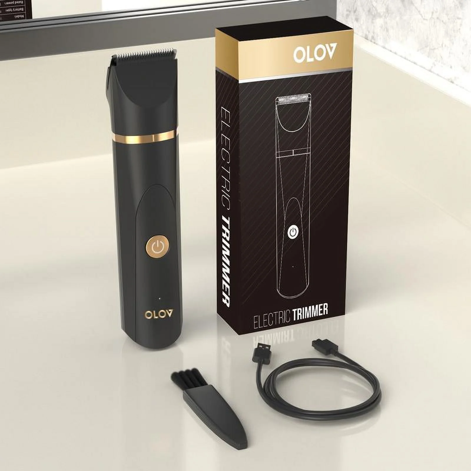 OLOV Electric Body Hair Trimmer- Groin Hair Trimmer - Ball Trimmer for Men - Replaceable Ceramic Blade Heads, USB Recharge, Waterproof Male Hygiene Razor Safe Quick Gift Cordless