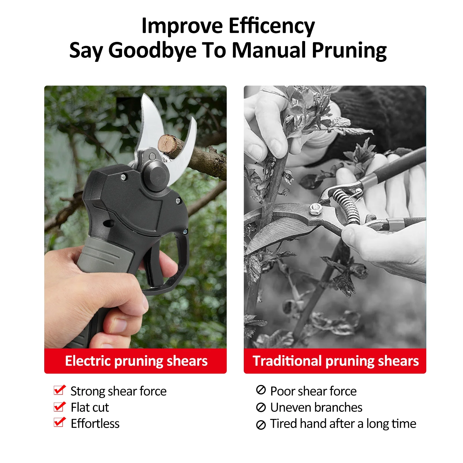 Spirastell Electric scissors,Battery Powered Branch Shears 21V Pruner Clippers 30mm Portable Handheld 30mm Diameter Carry Case 2000mAh Lithium Battery Powered 2000mAh Lithium Battery Ideal Cu