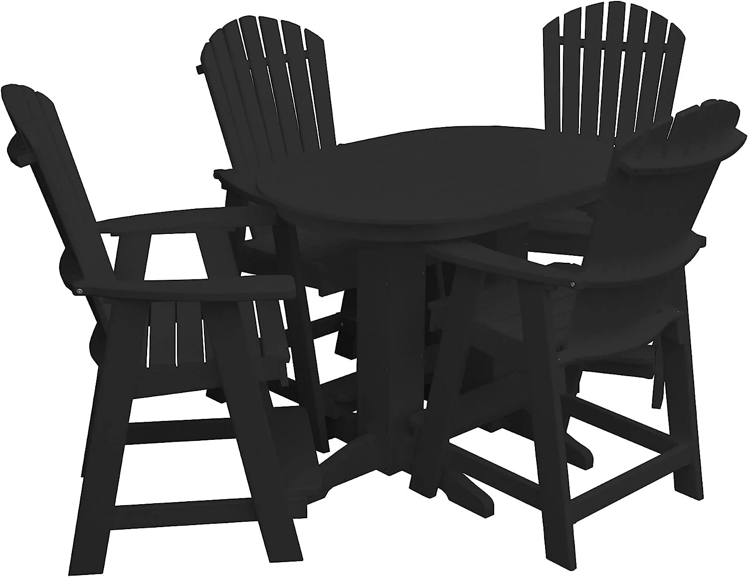 Oval Lime Green Poly 5-Piece Counter Height Table and Chair Set