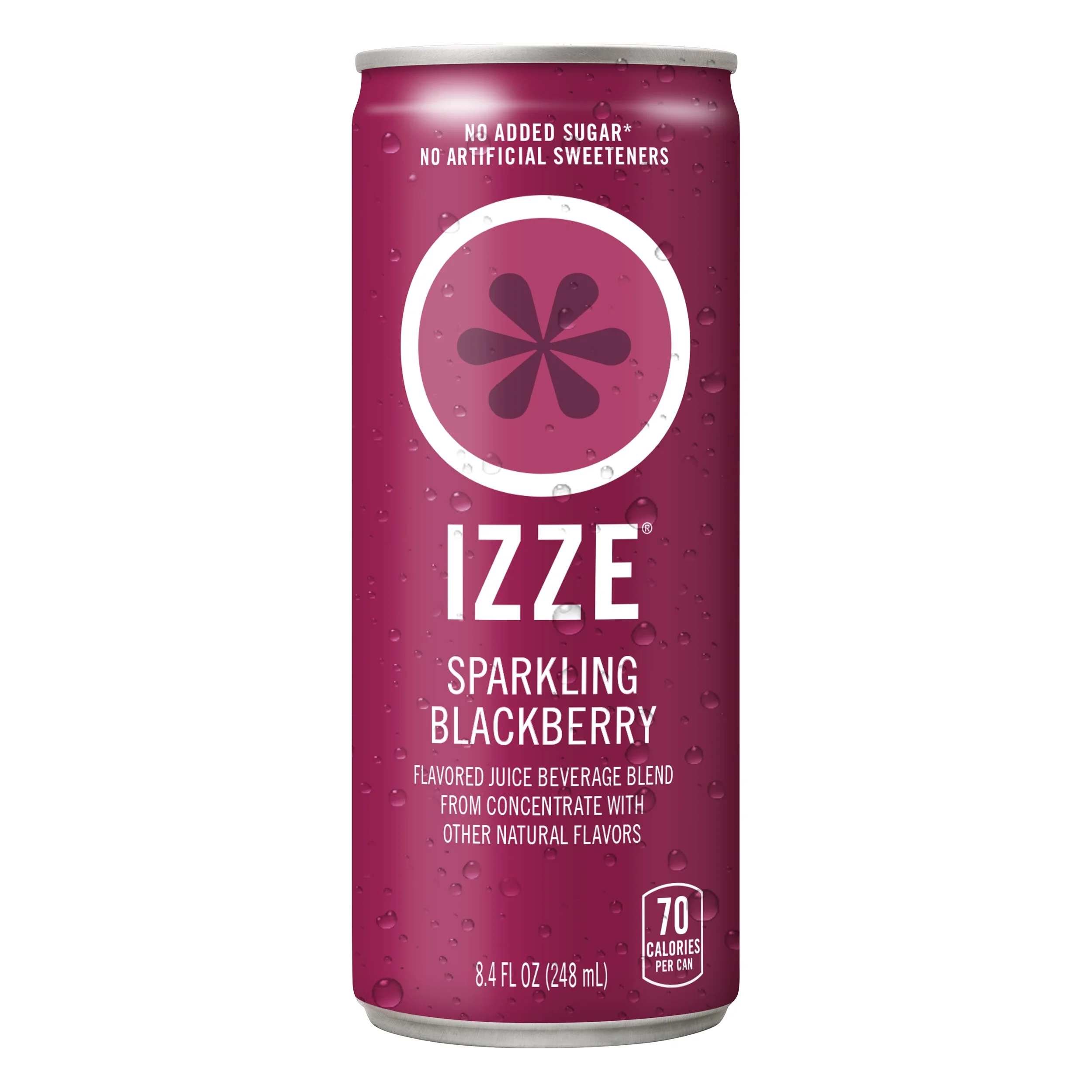 IZZE Flavored Sparkling Juice Beverage Blend, Blackberry, No Sugar Added, 8.4 fl oz. 6 Cans