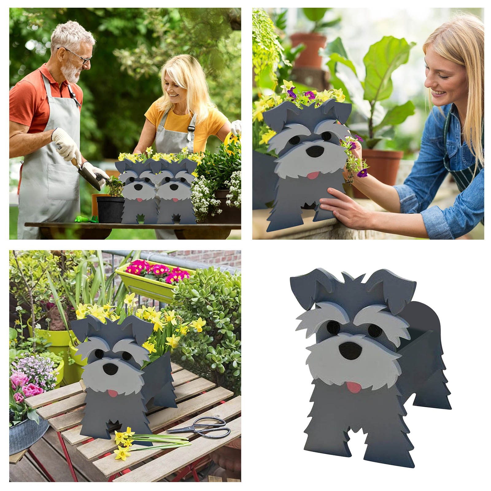 SIfdSeng Garden Flower Pot Dog Poodle Cute Animal Planters Flower Pot Dog Planter Storage Containers Dog Planters Garden Pet Dog Storage Animal Shaped Happy Father's Day Decorations