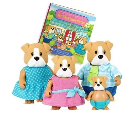 Li’l Woodzeez Bulldog Family Woofington Bulldogs Cute Animal Playset Figurines Dogs Puppies Kids Toys
