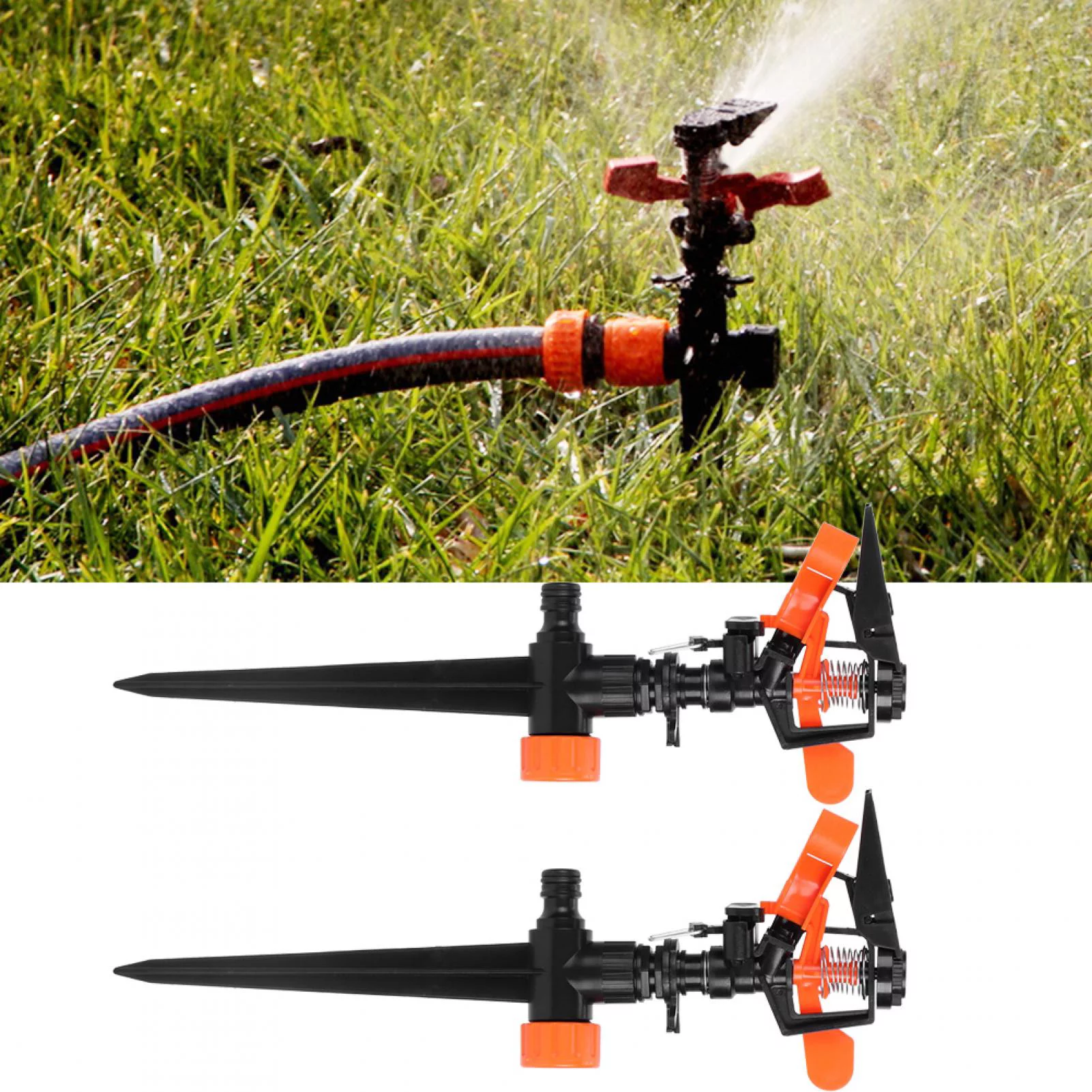 Irrigation Sprinkler 2Set Automatic Irrigation Sprinkler Watering Sprayer Nozzle for Garden Lawn Farmland
