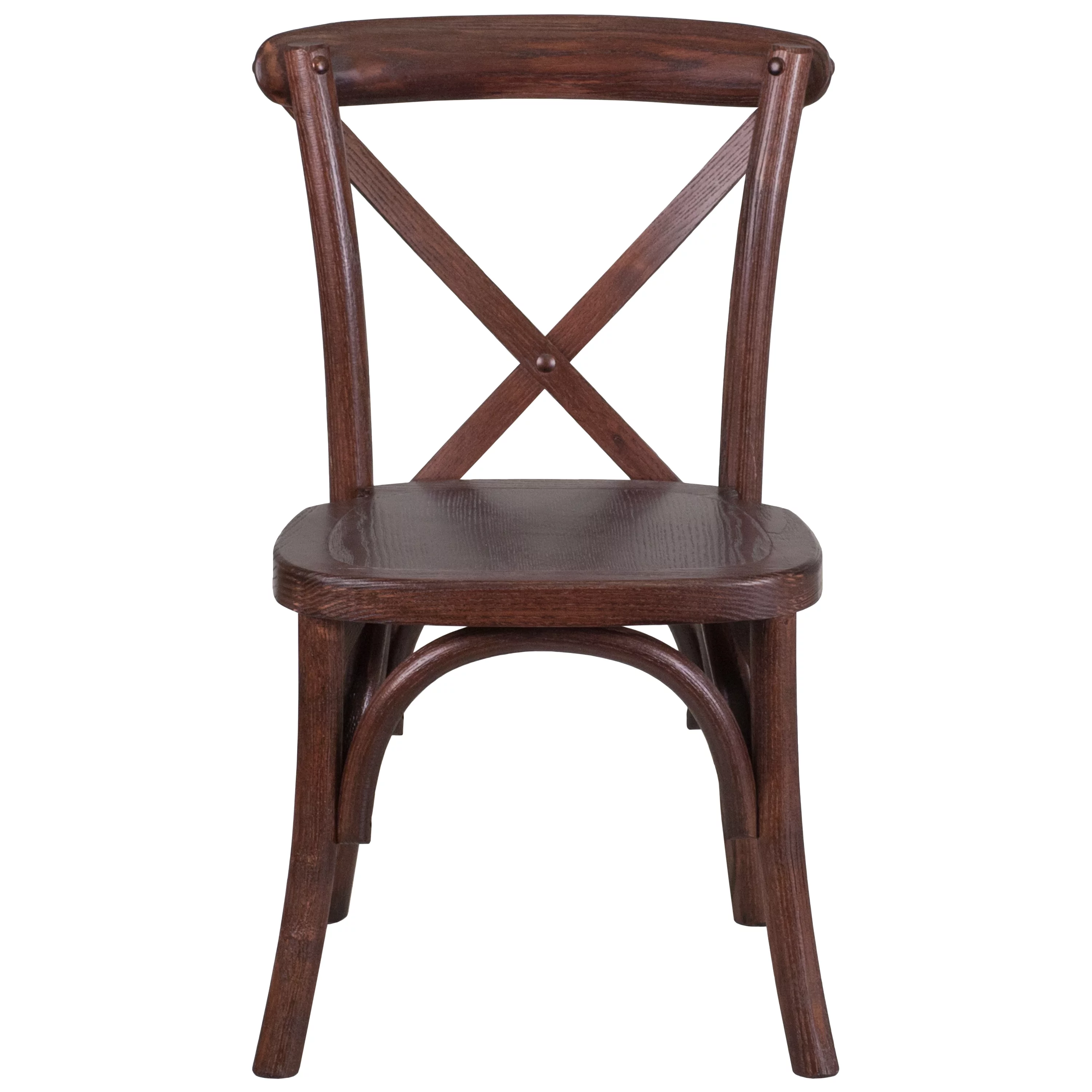 Emma + Oliver Stackable Kids Mahogany Wood Cross Back Chair