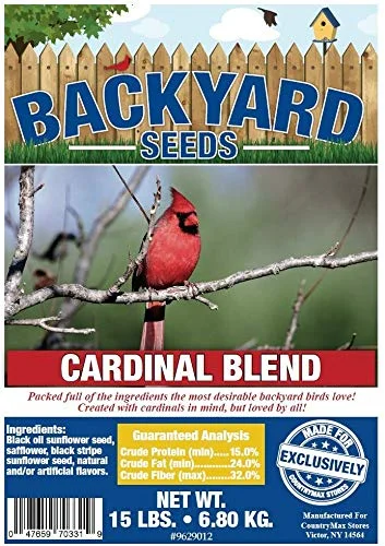 Backyard Seeds Cardinal Frenzy Black Oil Sunflower and Safflower Blended Bird Seed