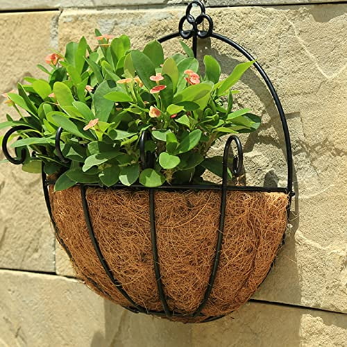 2PCS Round Replacement Liners, 14-Inch Coconut Fiber Plant Basket Liner, Fiber Replacement Liner for Garden Planter Flower Pot, Brown, 13.7in35cm