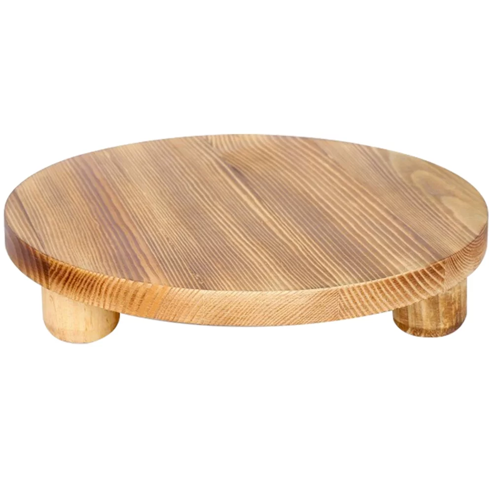 Zonh Farmhouse Wood Riser Wood Plant Stand Flower Pot Base Holder Garden Flowerpot Display Stand