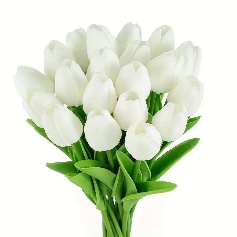 20pcs Real Touch Tulips Bouquet - Premium Artificial Flowers for Wedding, Home Decor, and Events