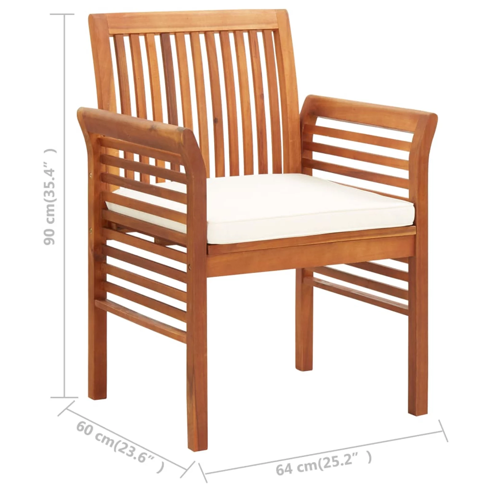 Andoer parcel,Balcony Lawn Wooden Balcony D X Patio Chair With 35.4 Inches (w X D H) 25.2 X 23.6 With Cushion Wood 1102639a Lawn Furniture 25.2 Furniturechair