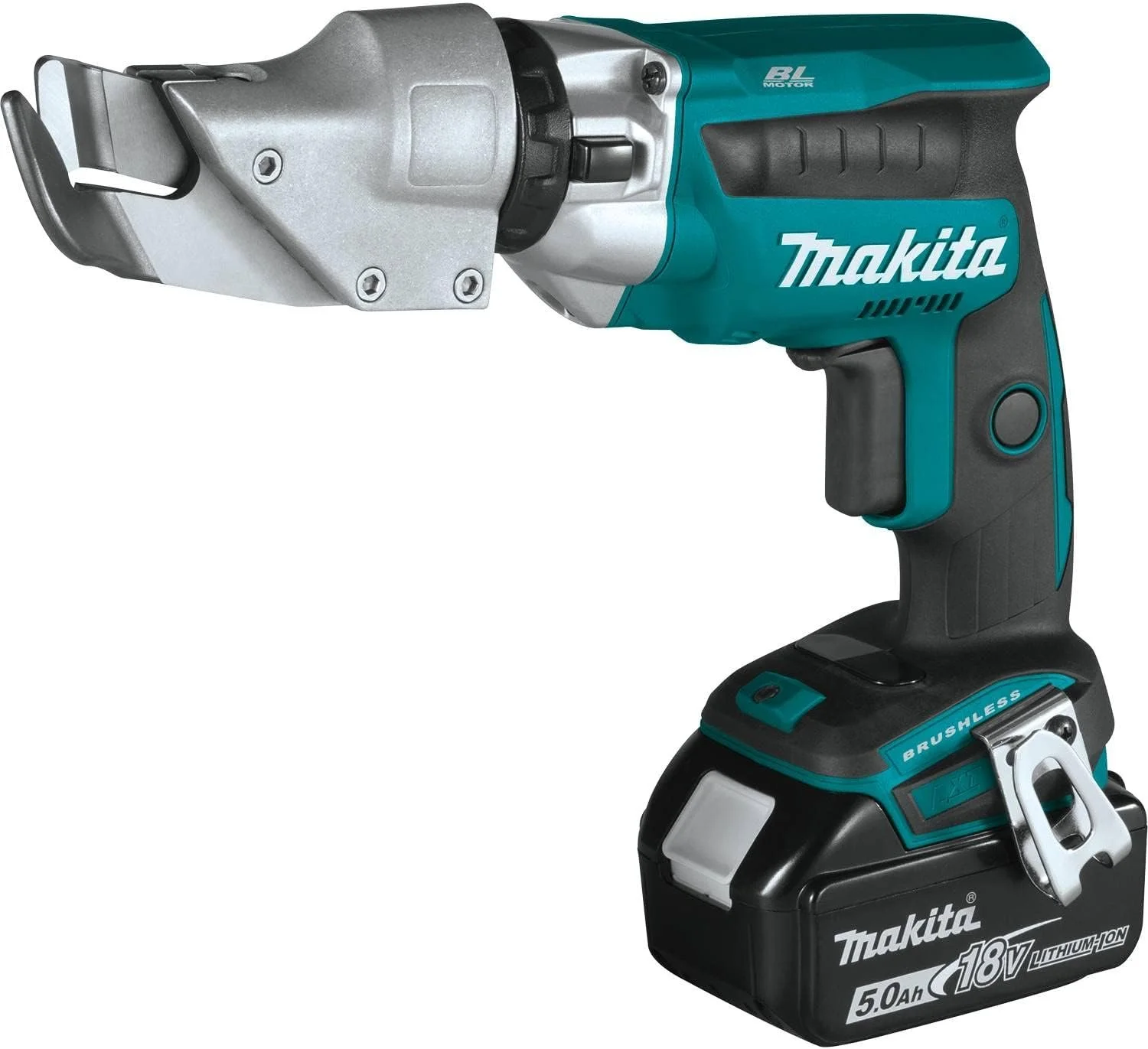 Makita XSJ04T 18V LXT Lithium-Ion Brushless Cordless 18 Gauge Offset Shear Kit 5.0Ah