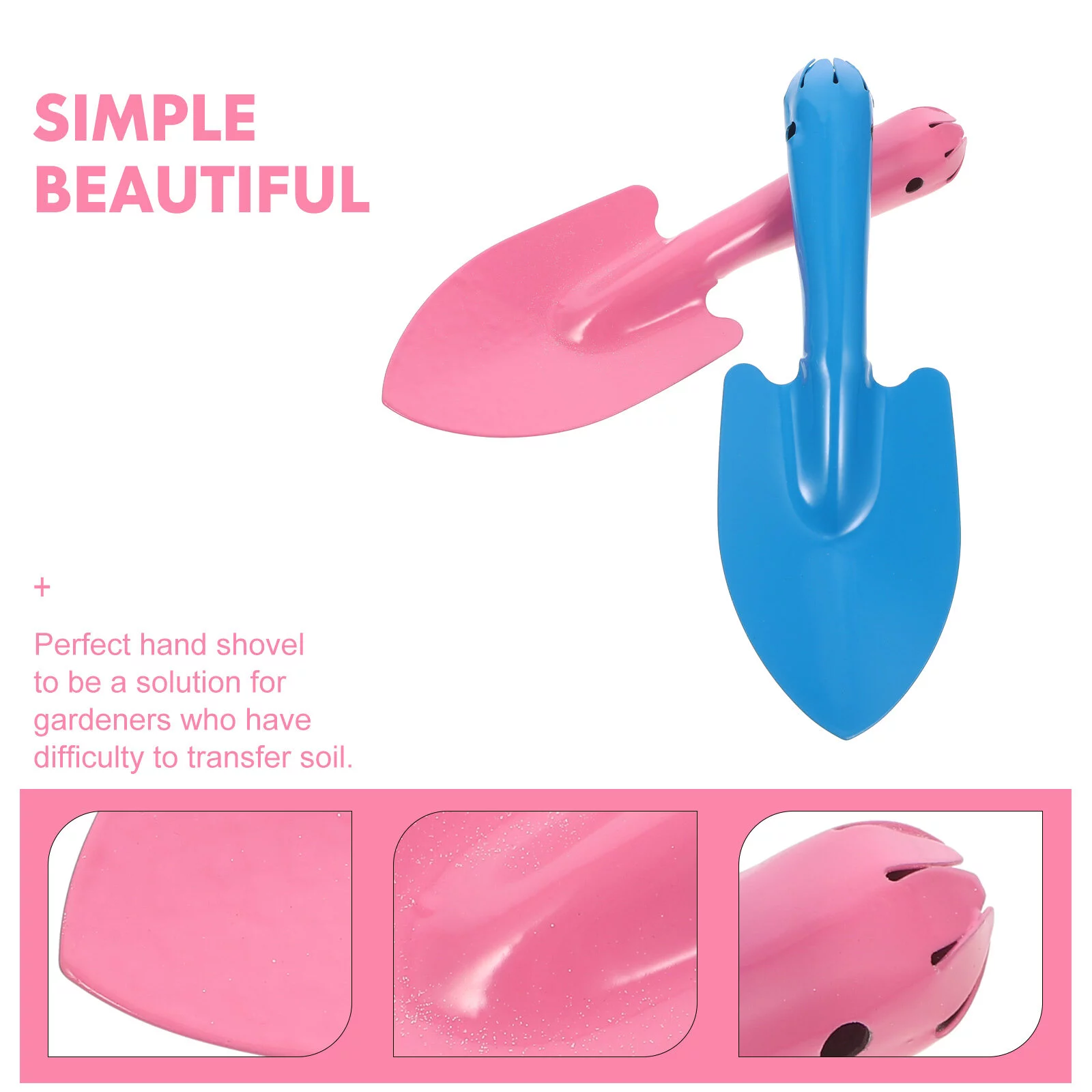 Siamese Small Shovel Soil Dig Garden Tool Mini Gardening Spatula Iron Boy Child 4 Pcs