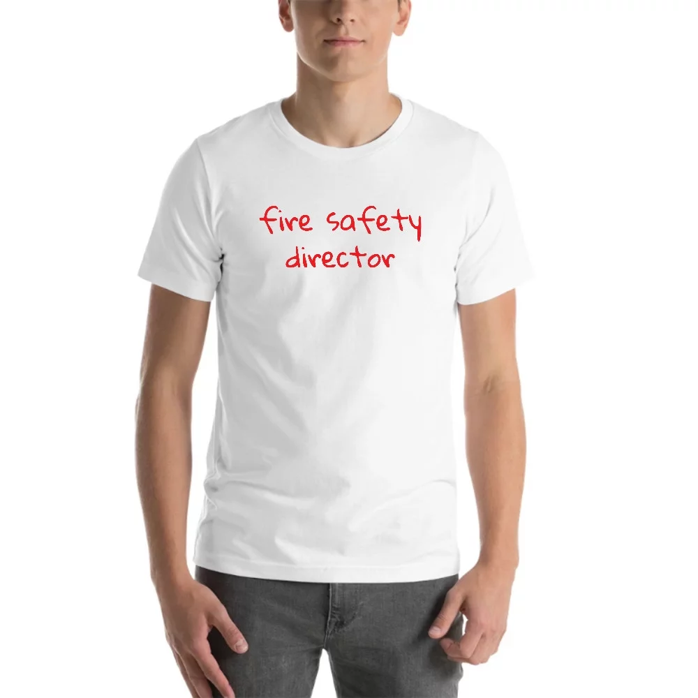 L Handwritten Fire Safety Director Short Sleeve Cotton T-Shirt By Undefined Gifts