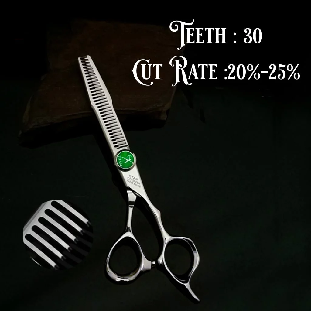 Hand Made Japan TJD- Green Hair Thinning Shears 6