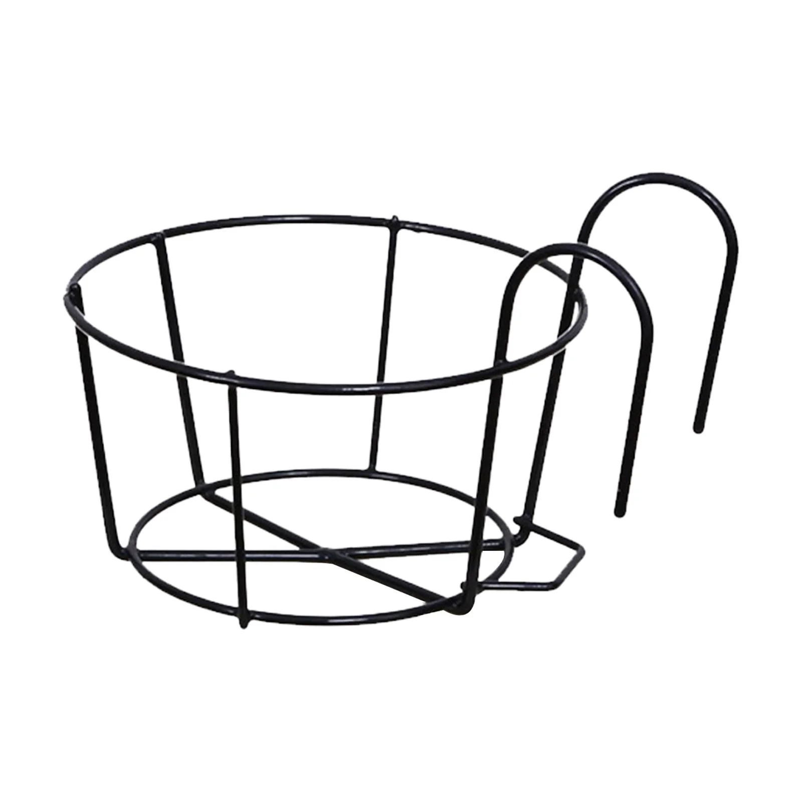Iron Art Hanging Baskets, Iron Art Rack, Multipurpose Metal Round Railing Planters, Flower Pot Holder, for Balcony Home Porch Garden Fence Black 12cm