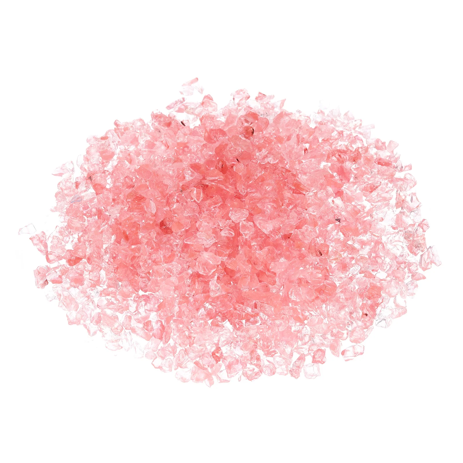 0.66 Pound Fire Glass Stone, 3-6mm Reflective Fire Pit Glass Rock for Fireplace, Pink