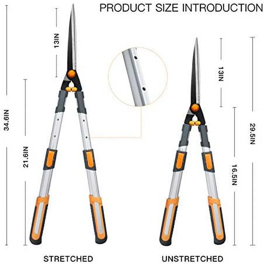 AIRAJ Telescopic Hedge Clippers & Shears,Extendable Hedge Clippers Heavy Duty,7.5