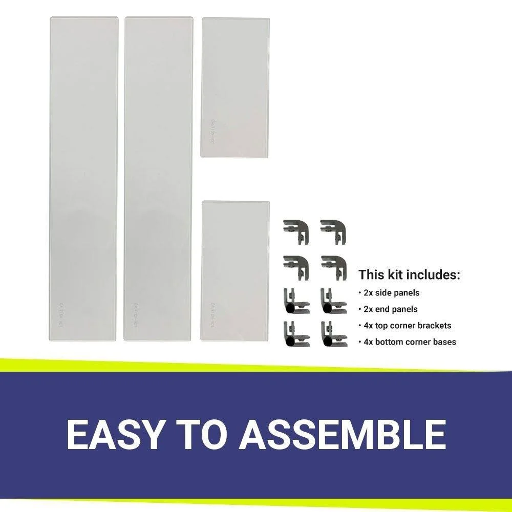 BBQGuys Signature Polished Glass Flame Guard For 24-Inch Rectangular Drop-In Fire Pit Pans - FG-AFPP-24