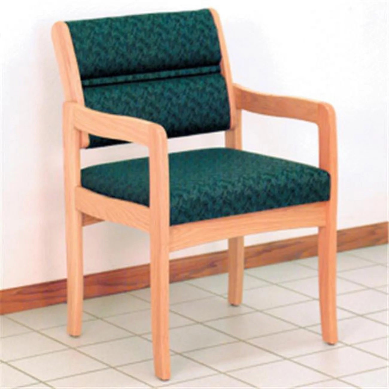 Valley Guest Chair in Light Oak - Leaf Green - Stylish Economical and Comfortable