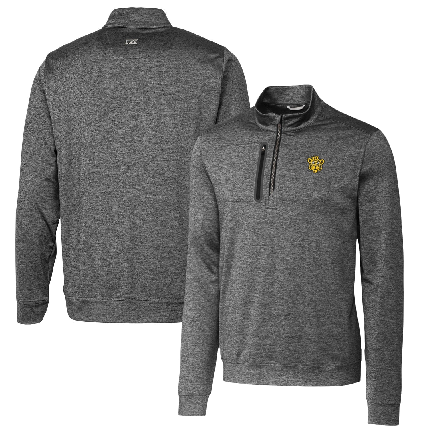 Men's Cutter & Buck Steel Missouri Tigers Vault Big & Tall Stealth Quarter-Zip Pullover Top