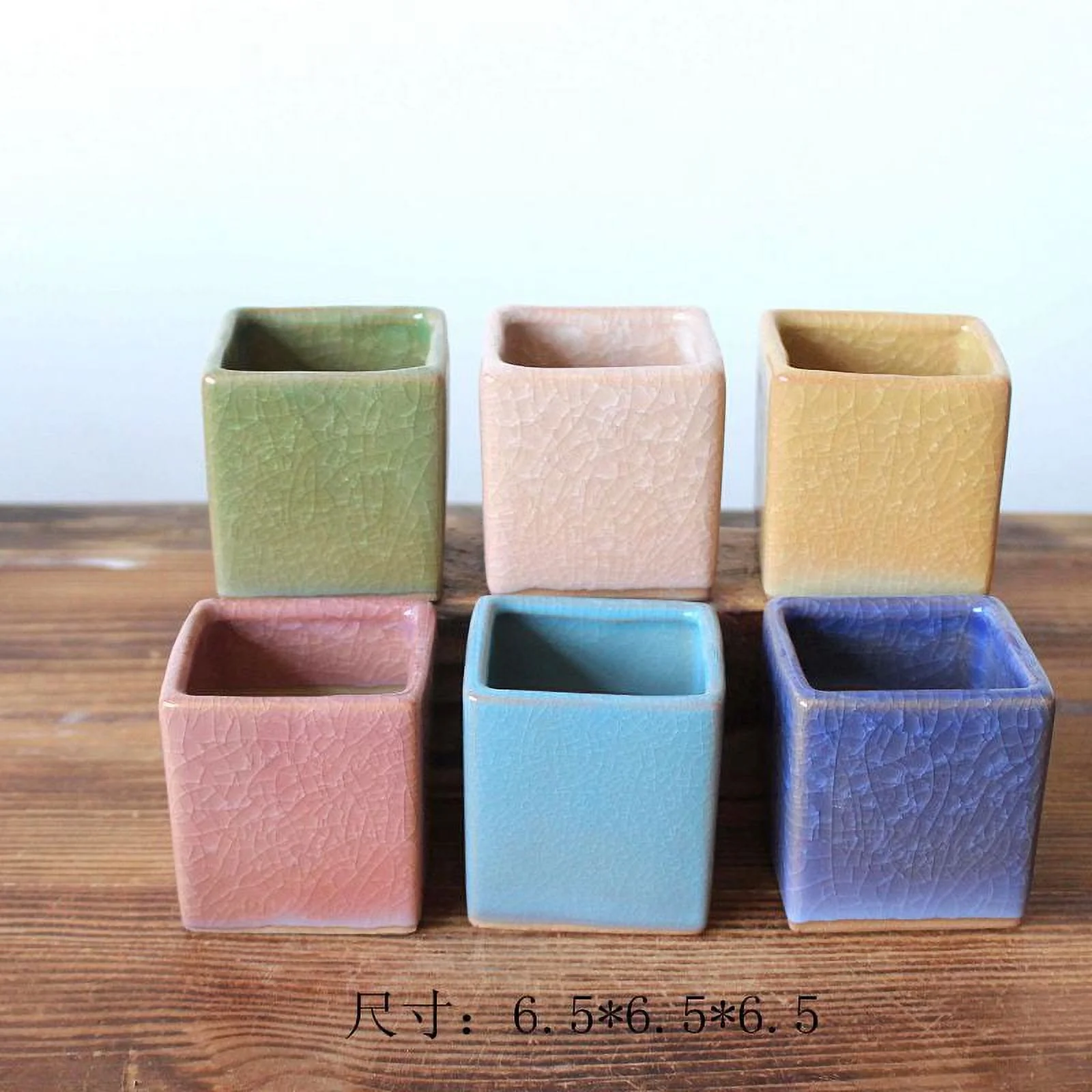 Ceramic Crackle Glaze Succulent Planters - Wholesale Succulent Pots