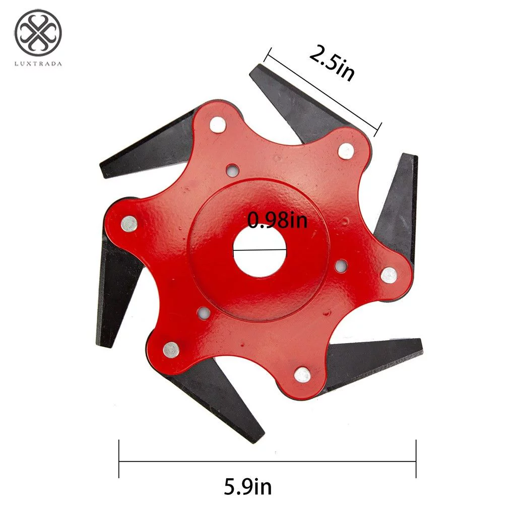 Luxtrada Outdoor Trimmer Head 6 Steel Razor Trimmer Replacement 65Mn Lawn Mower Head Accessories Garden Lawn Garden Suitable for Lawn Mower Lawn Weed Brush Cutter