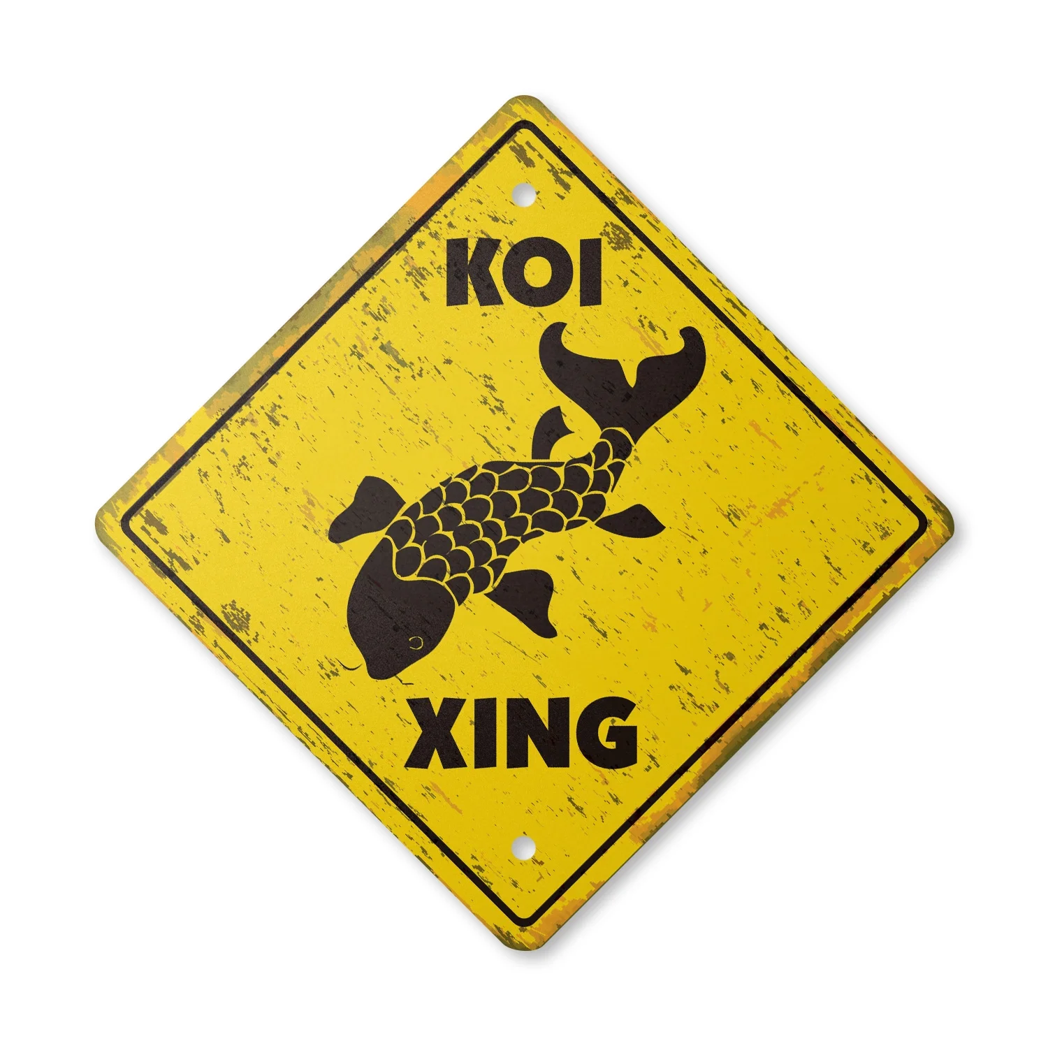 Koi Vintage Crossing Sign Zone Xing | Indoor/Outdoor Plastic | 17