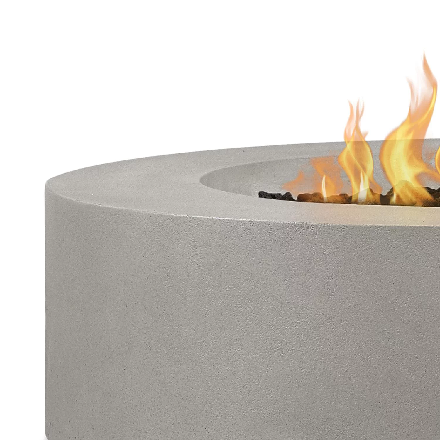 BBQGuys Signature La Valle 43-Inch Round Propane Fire Table - Flint - 1593LP-FLNT