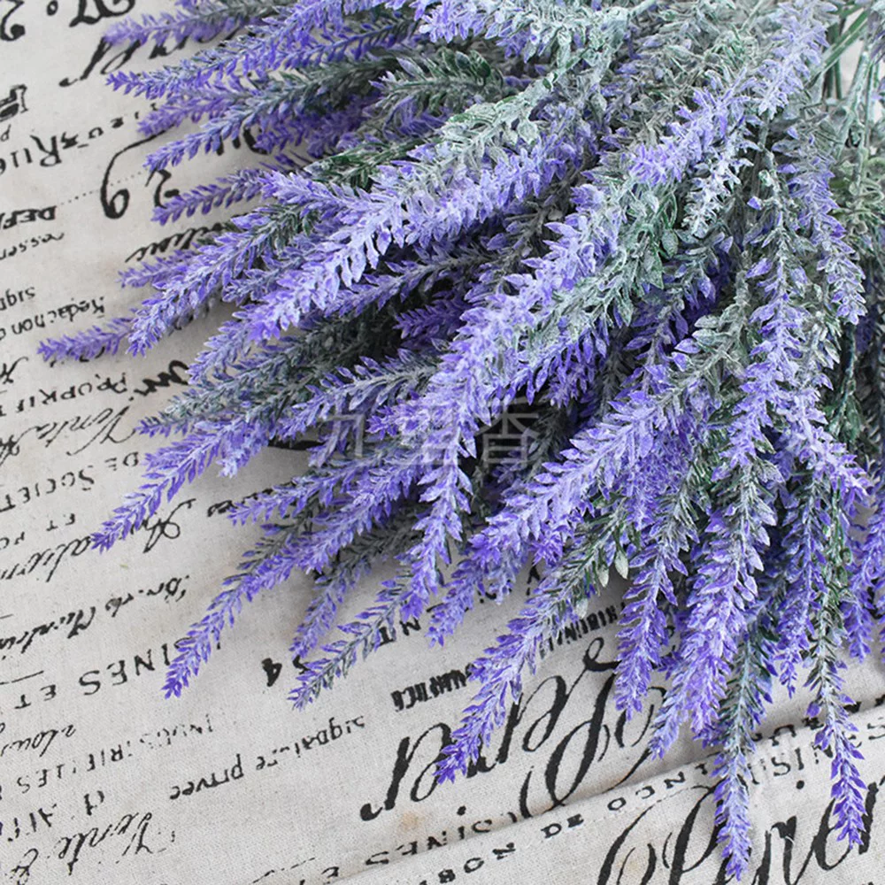 Sufanic 4 Bundles Artificial Lavender Outdoor UV Resistant Flowers Plastic Fake Flowers Plants, Artificial Flowers Faux Plants for Outdoor Window Box Hanging Planter Home Porch