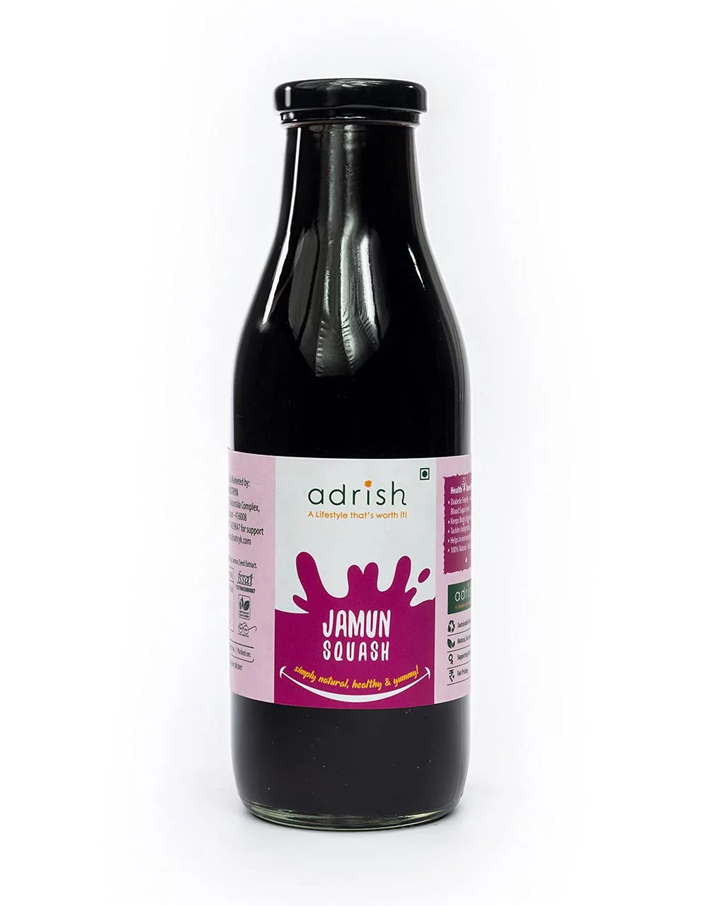 Adrish Zerowaste Jamun Squash 500Ml