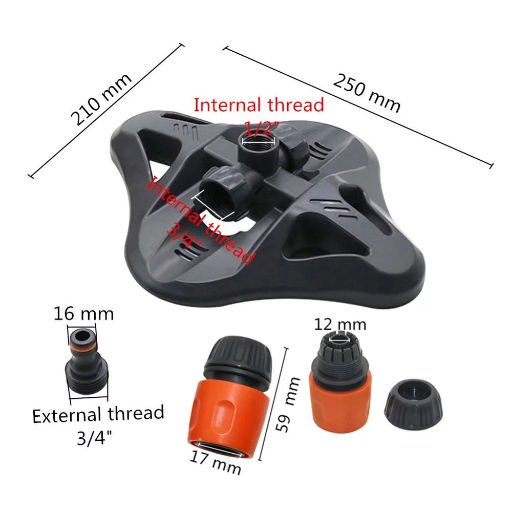 Adjustable  Degree 3-arm Rotating Sprinklers Grass Lawn Automatic Watering Nozzles Garden Agriculture Irrigation Device