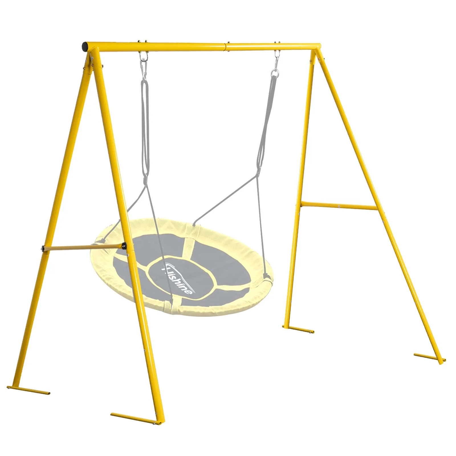 PRINIC A Frame Swing Stand Heavy Duty Sturdy Metal Frame Large Size with Ground Anchored All Weather Usage for Backyard, 71