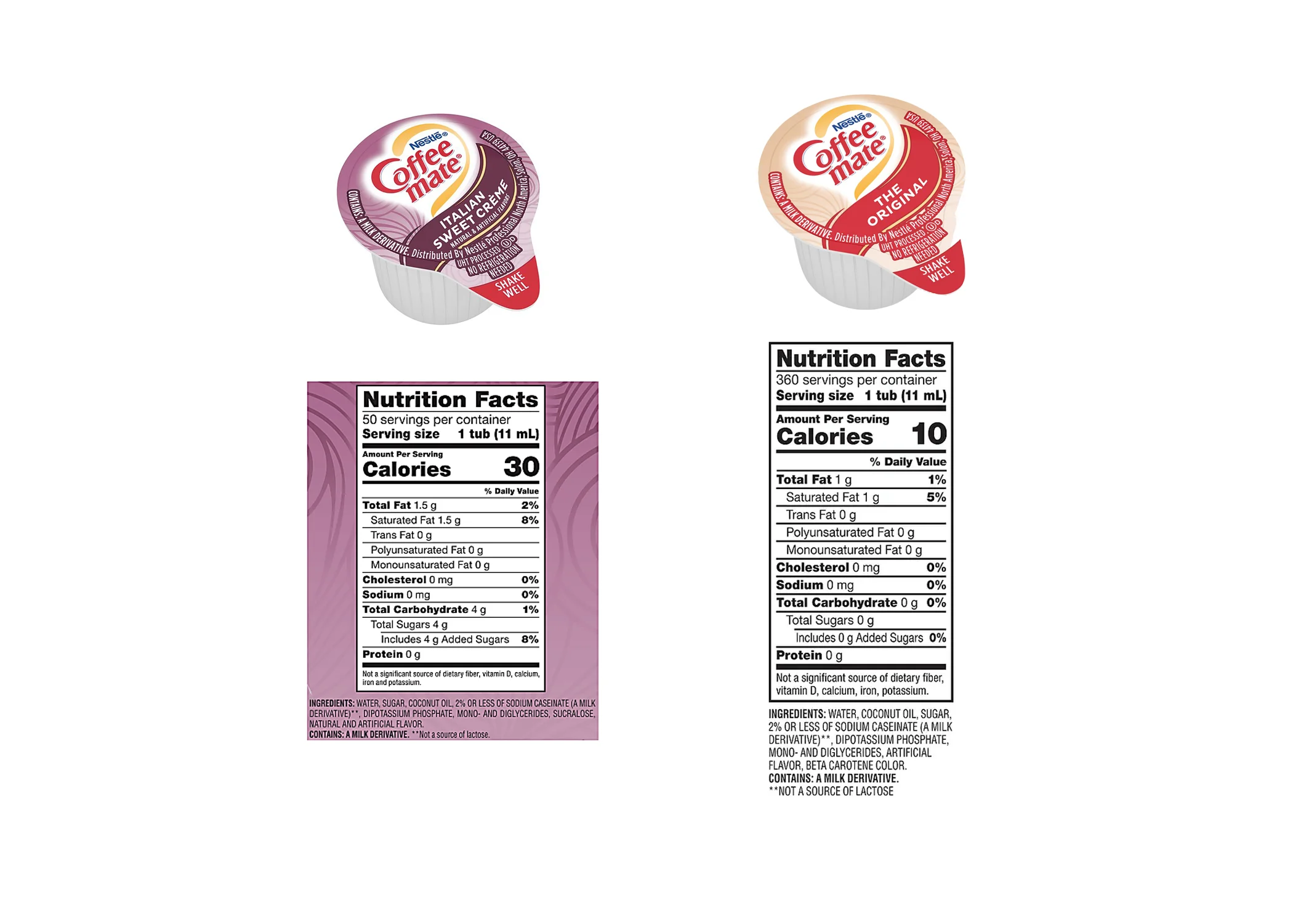 4 Flavor Assortment, 80 Count Coffee-mate Non-Dairy Liquid Creamer Singles