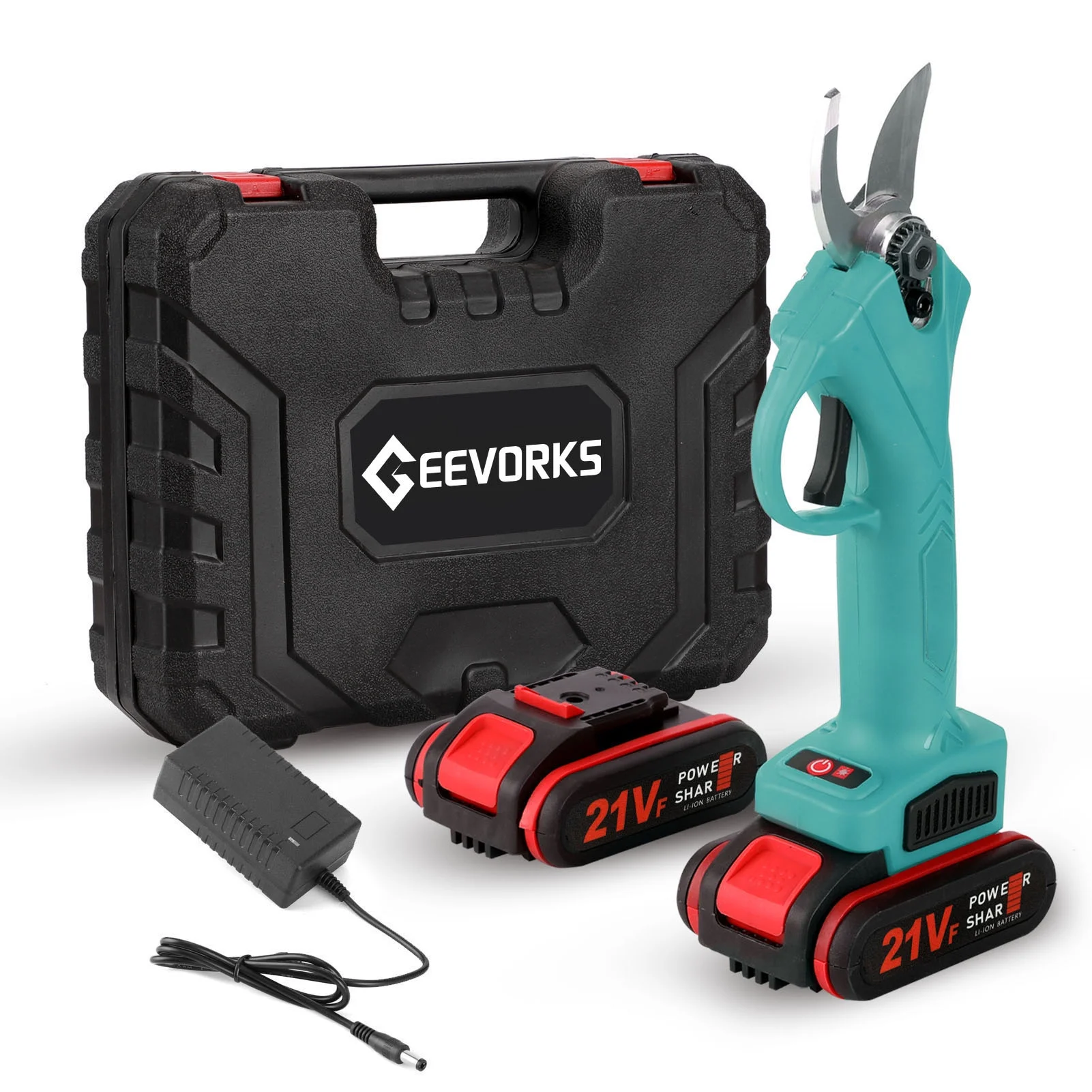 Geevorks Electric scissors,Shear Efficient Fruit 21V Pruner Efficient Fruit Bonsai Fruit Bonsai Branches Efficient Tool 21V Branches Cutter Tool