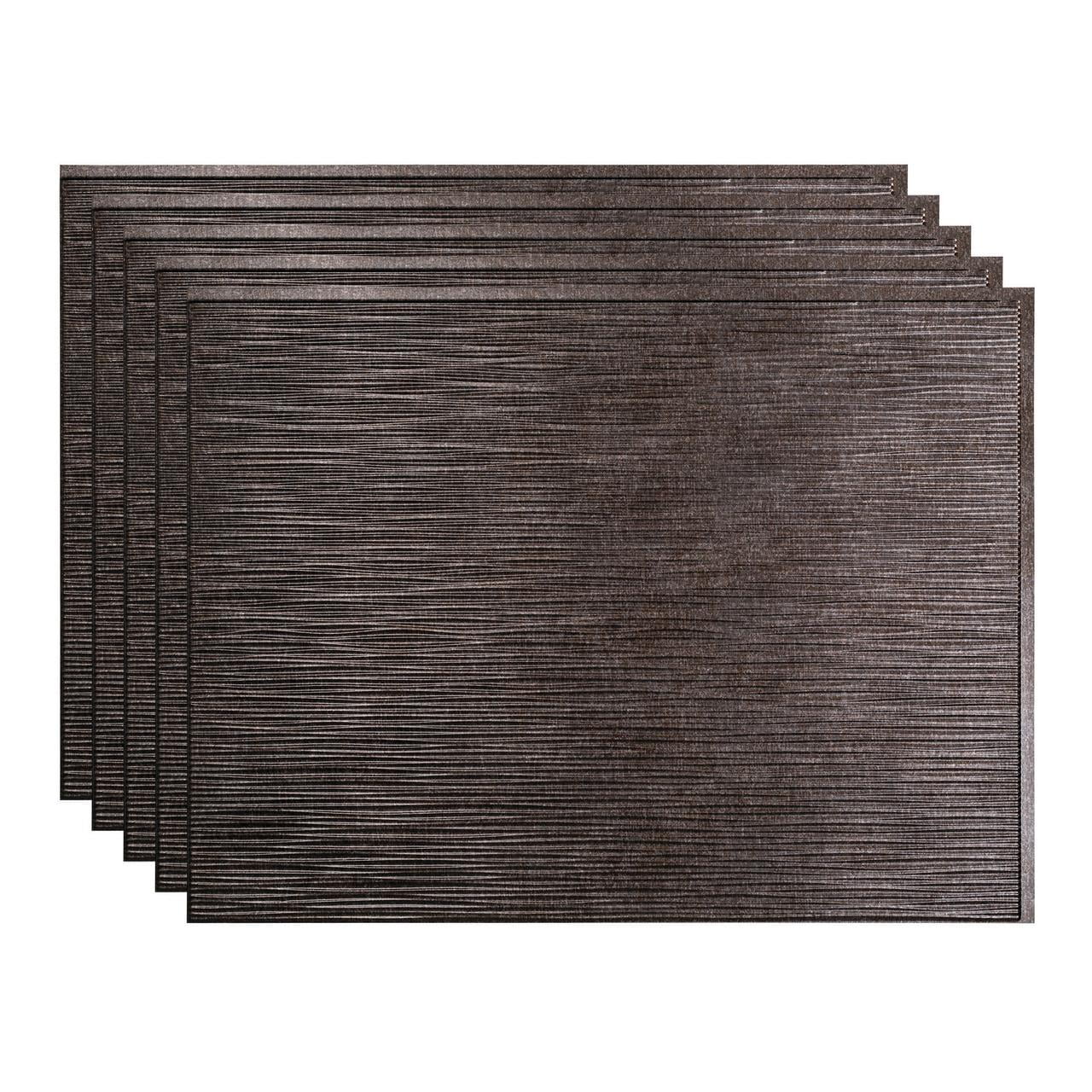 FASÄDE Ripple Decorative Vinyl 18in x 24in Backsplash Panel in Smoked Pewter (5 Pack)