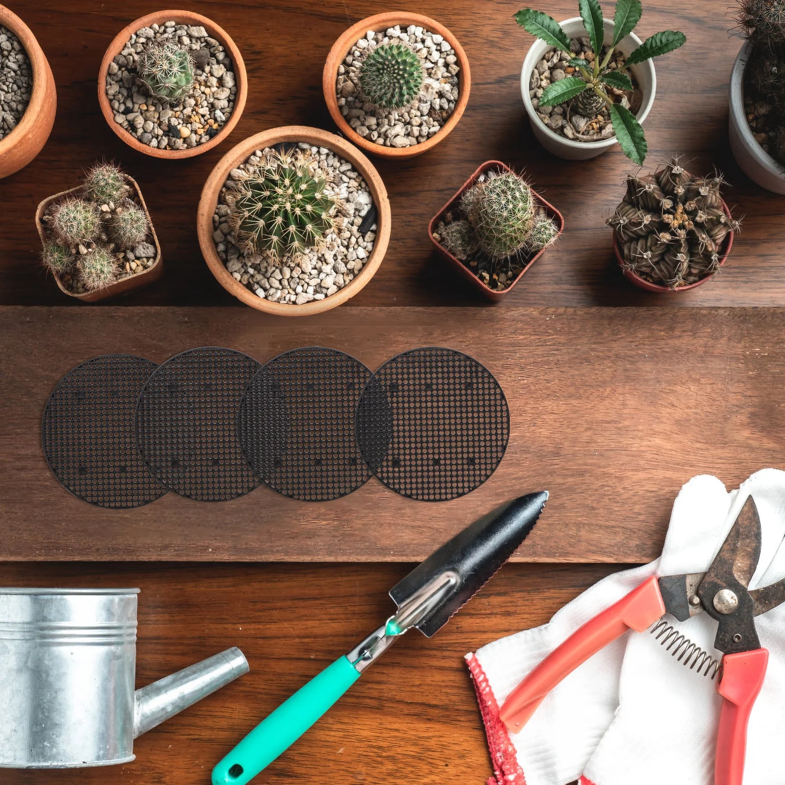 Pot Planter Round Flowerpot Mesh Pads 10 Pcs Bottom Posie Pots Planters Hole Mat Drainage Screens