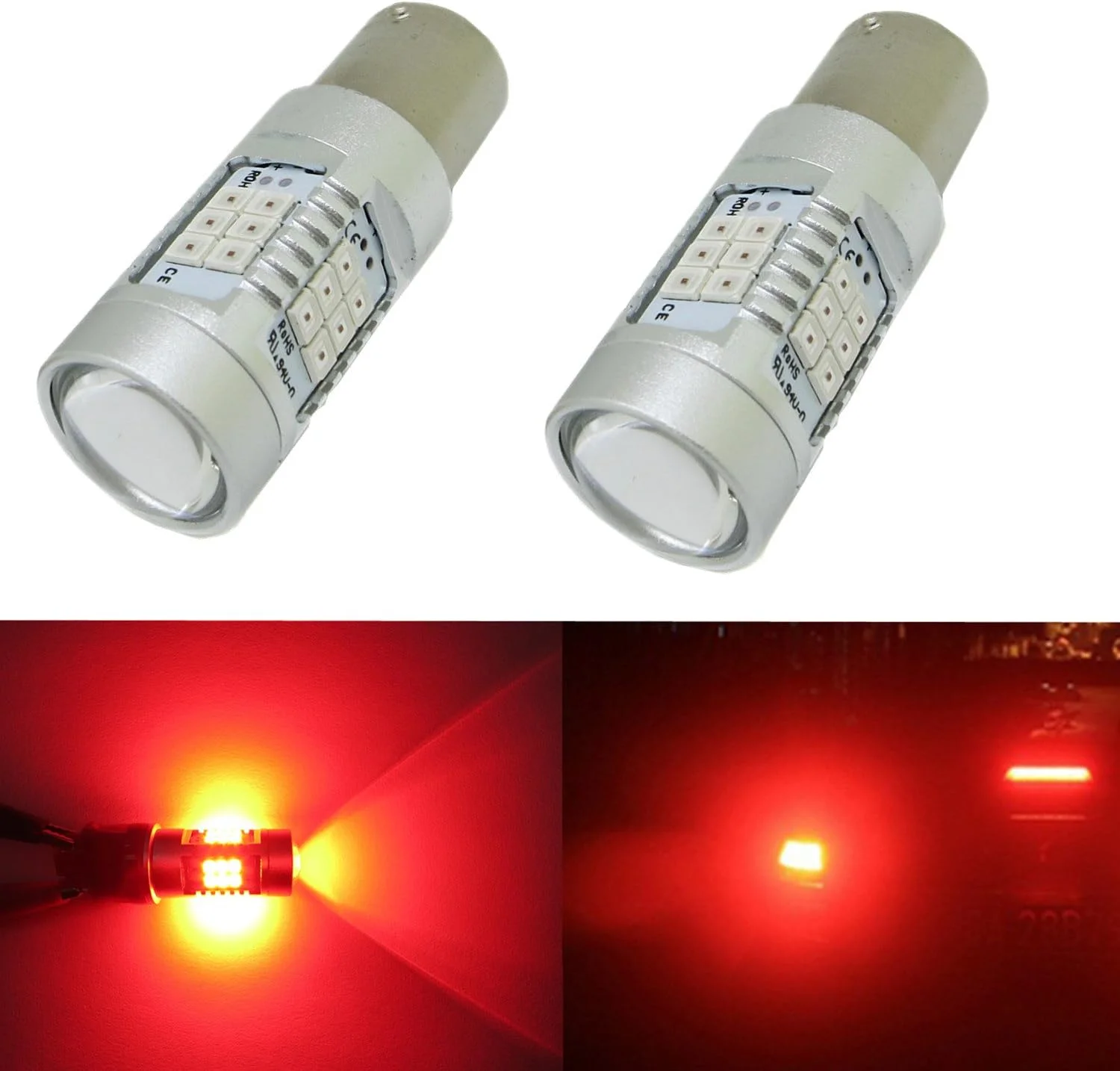 Alla Lighting 1156 BA15S 1141 7506 1003 White LED Lights Bulbs for Turn Signal Blinker Light Backup Reverse Light