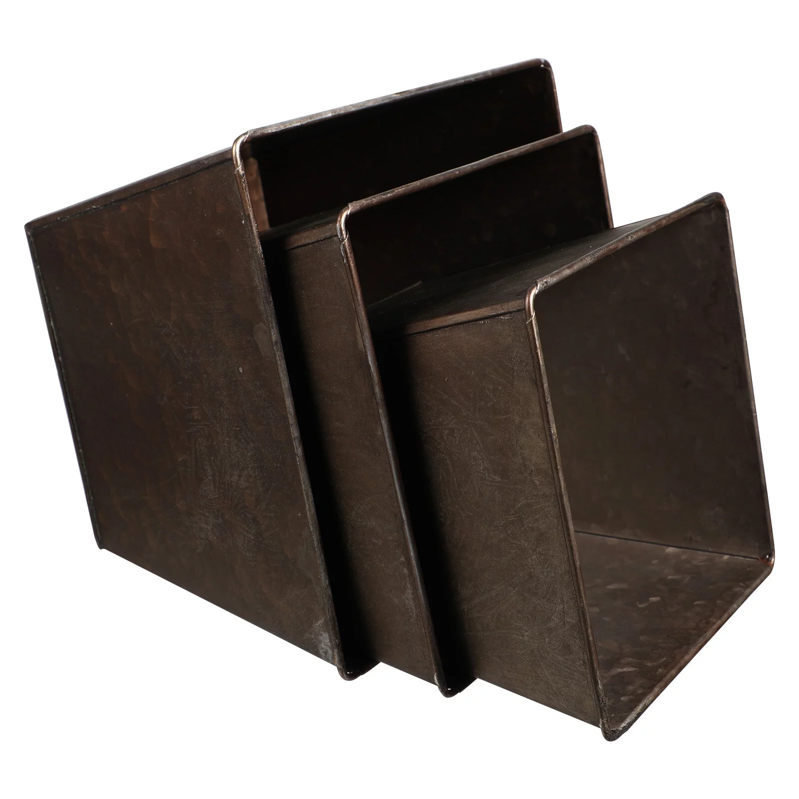 3pcs Square Creative Plant Pot  Planter Antique Iron Flower Bucket