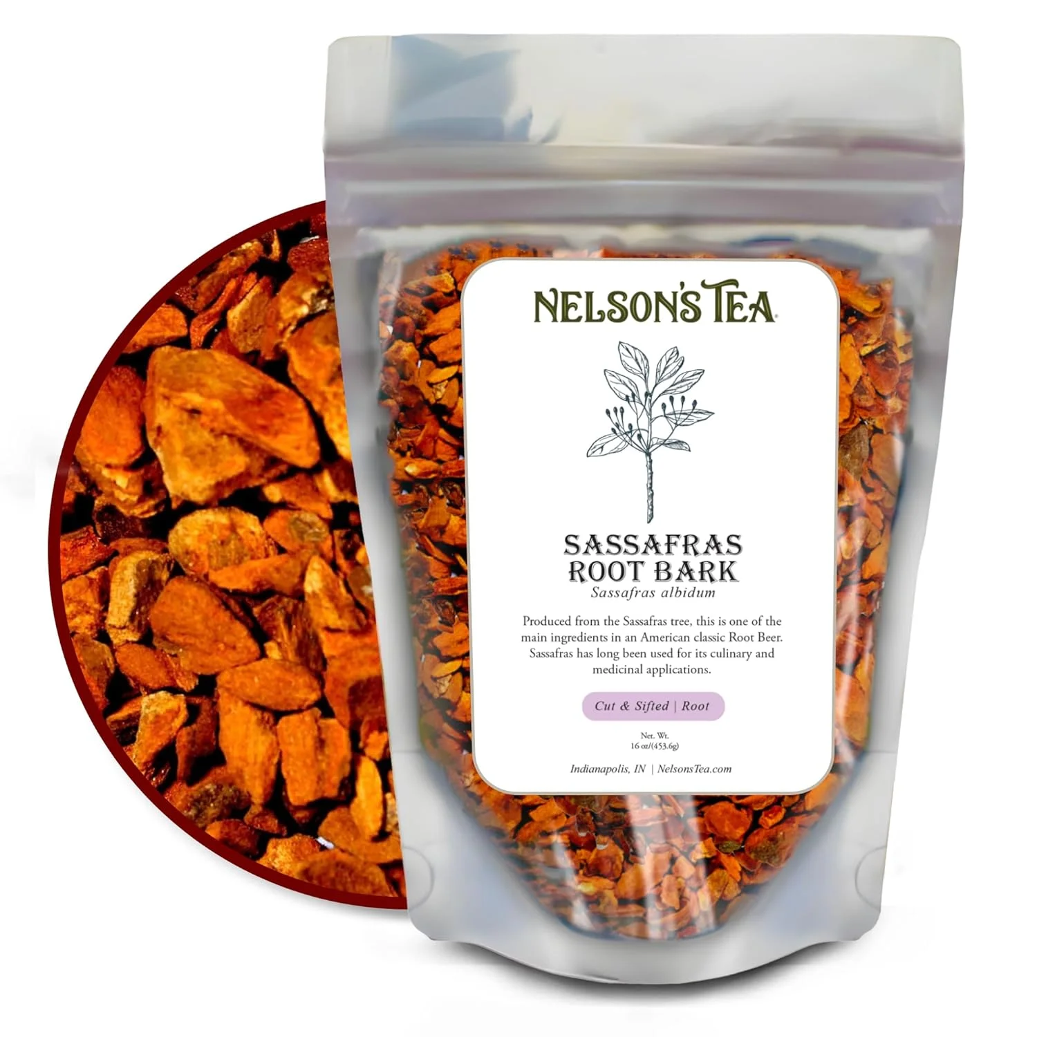 Sassafras Root (16 Oz) - Caffeine-Free Herbal  from