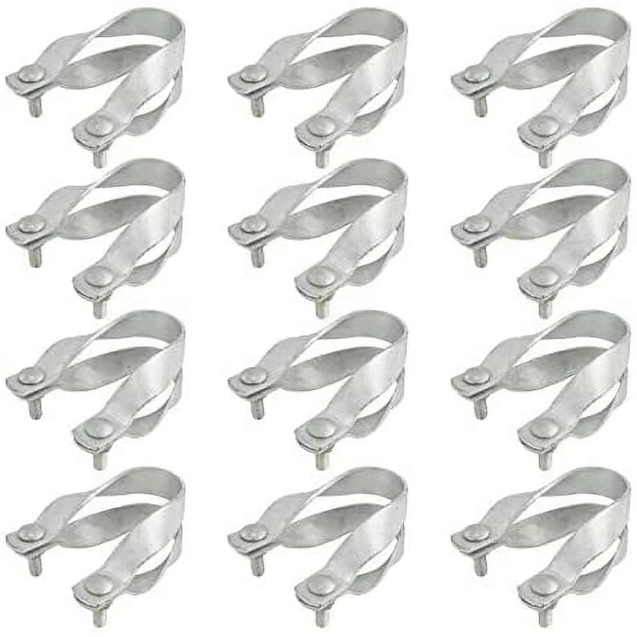 Jiggly Greenhouse Cross-Connector (Purlin Bracket) for Greenhouse - Galvanized Steel (12 Pack w/Bolts) (1 5/8