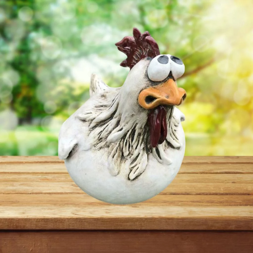 Statue Small Resin Craft Hen Figurines Decorative Ornament Home decor Farm Patio Lawn Micro Landscape - B
