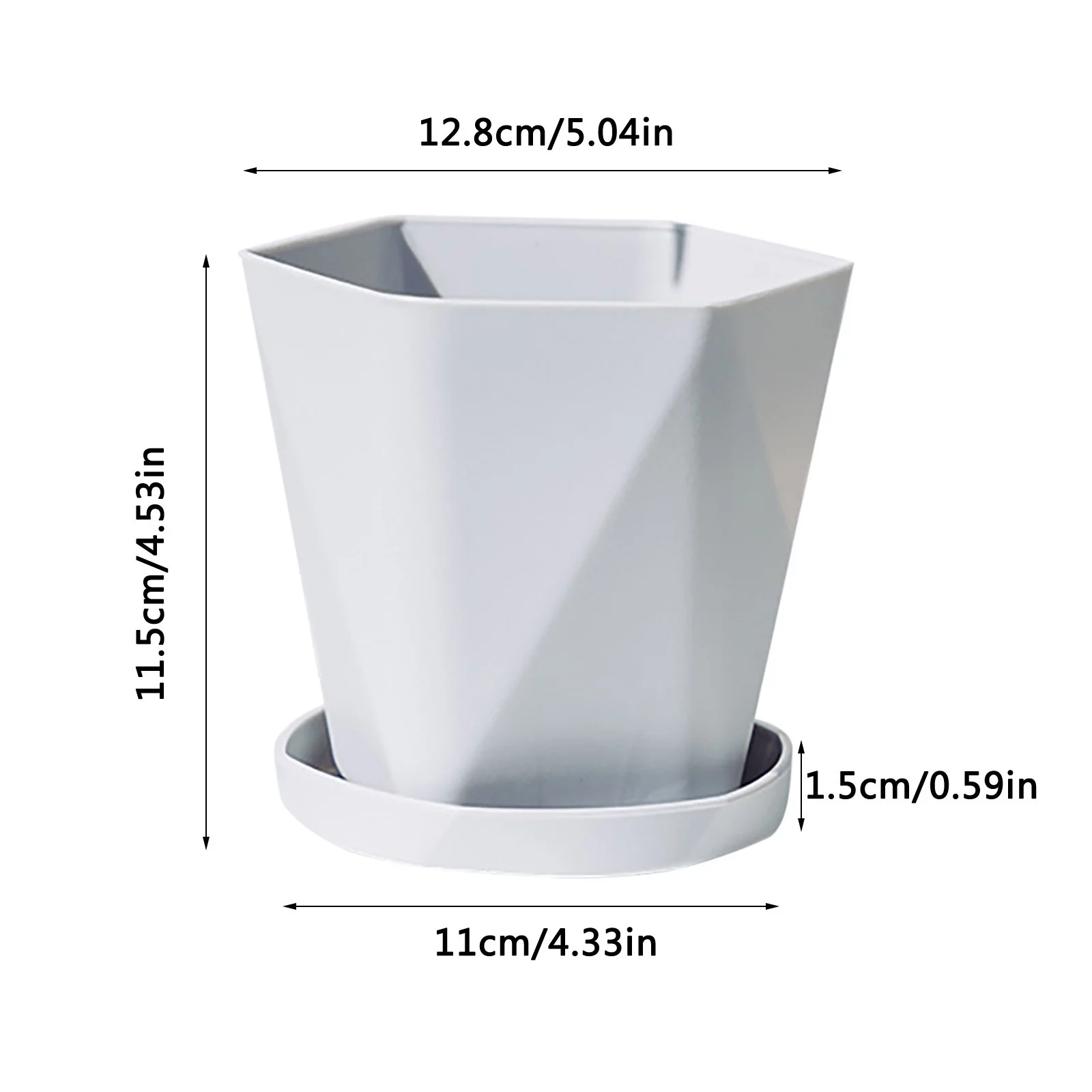 Plastic Resin Flower Pots Geometric Simple Office Balcony Dining Thickened Fleshy Flower Desktop Pots