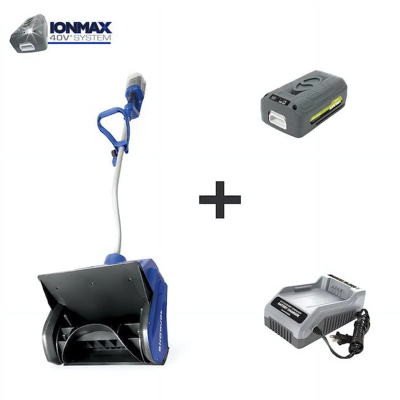 Restored Premium Snow Joe ION13SS 40-Volt IONMAX Cordless Snow Shovel Kit | 13 in. Blue (Refurbished)